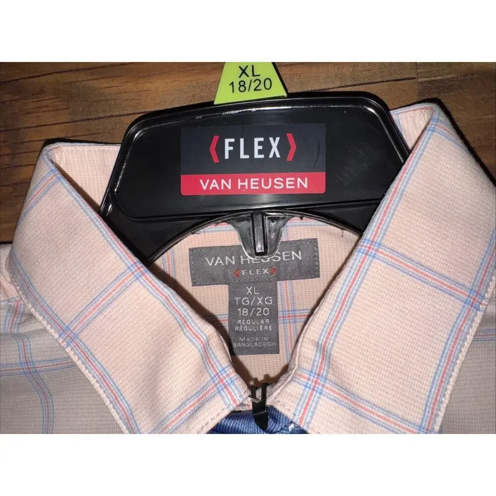 Van Heusen Apricot And Blue Button Up Long Sleeve 18/20‎